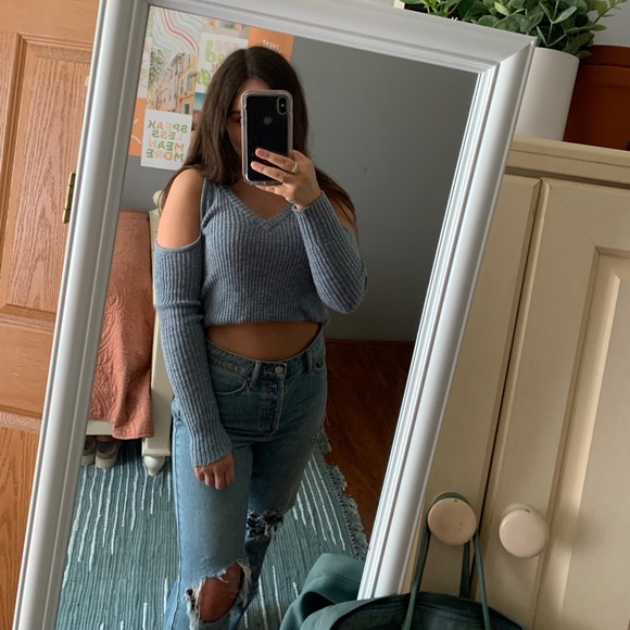 american eagle pale blue sweater - Picture 4 of 5